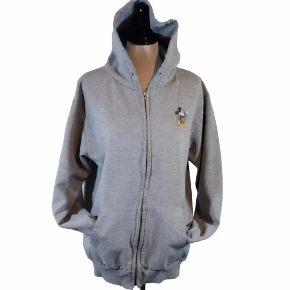 Walt Disney Mickey Mouse L unisex gray full zip Sweatshirt